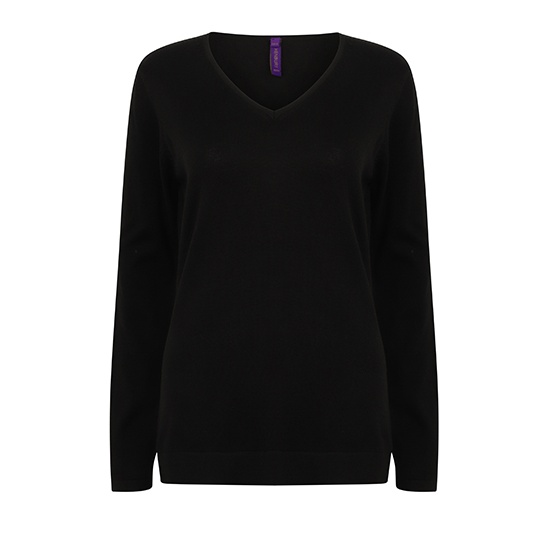 Sweter Damski Klasyczny Bawelna Akryl W721 - Black