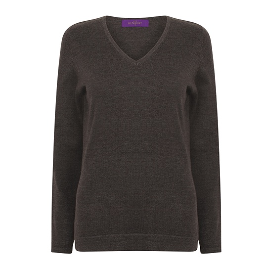 Sweter Damski Klasyczny Bawełna Akryl W721 - Grey Marl