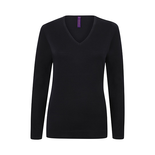 Sweter Damski Klasyczny Bawelna Akryl W721 - Navy