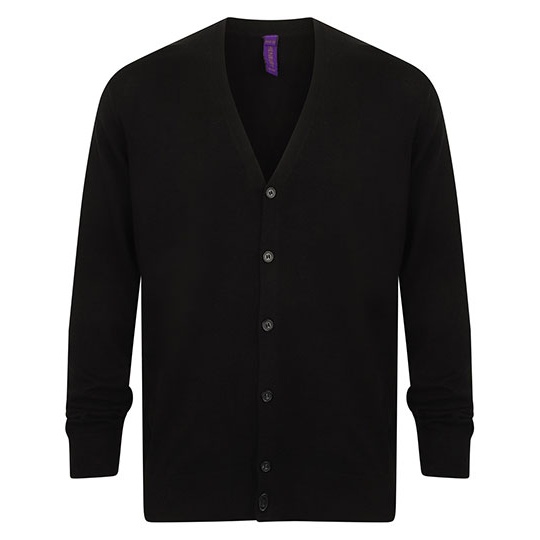 Kardigan Męski Klasyczny Dzianinowy W722 - Black