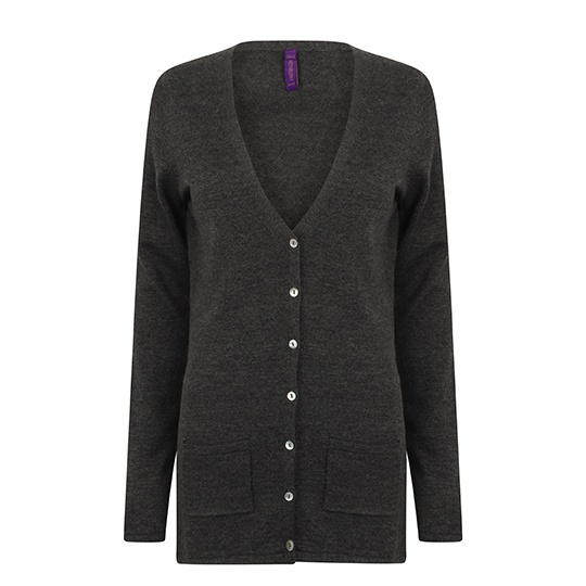 Kardigan Damski Slim Dzianina Bawelna Akryl W723 - Grey Marl