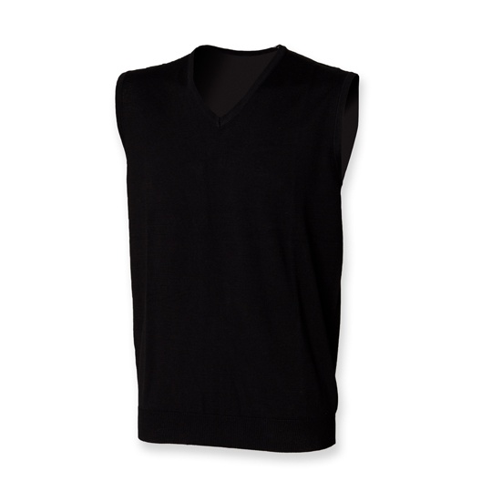Meski lekki bezrekawnik z dekoltem V W724 - Black