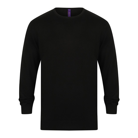 Sweter Meski Klasyczny Dzianinowy W725 - Black