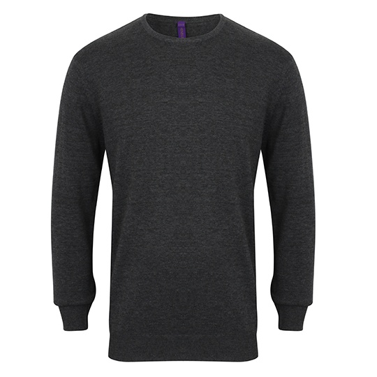 Sweter Męski Klasyczny Dzianinowy W725 - Grey Marl