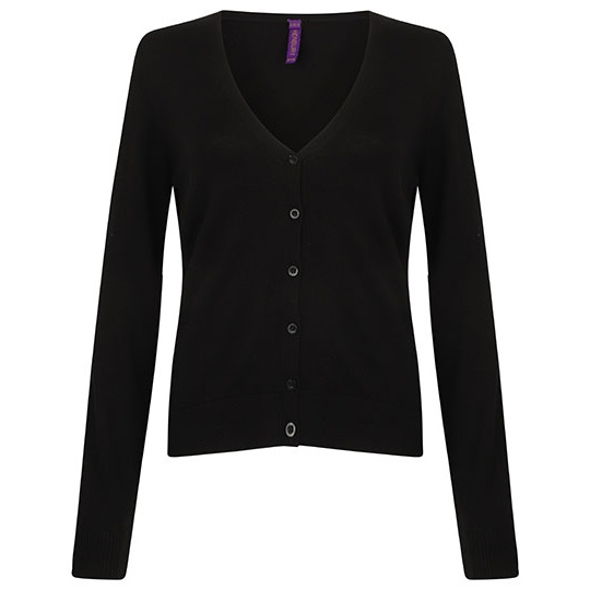 Damski lekki kardigan V-neck W726 - Black