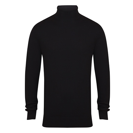 Męski sweter z golfem W727 - Black
