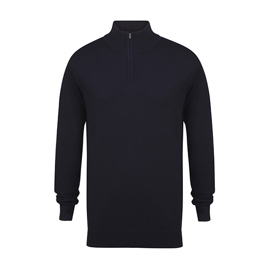 Sweter Meski z Zamkiem 1 4 Bawelna Akryl W729 - Navy