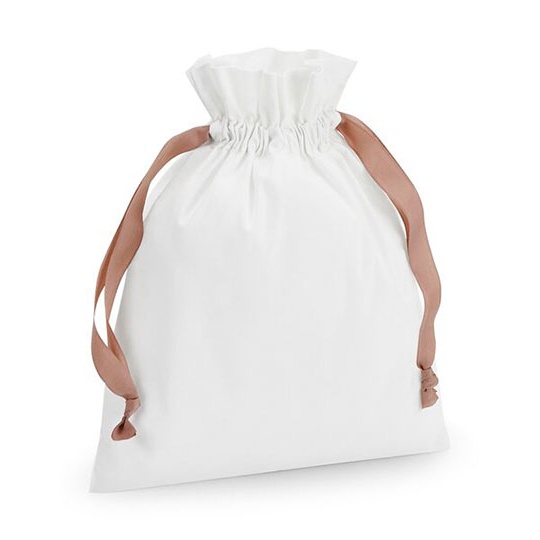 Worek Prezentowy Bawelniany WM121 - Soft White & Rose Gold