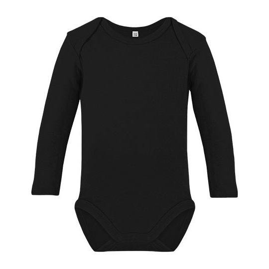 Body Dziecięce Długi Rękaw Bawełna Organiczna Interlock X11420 - Black