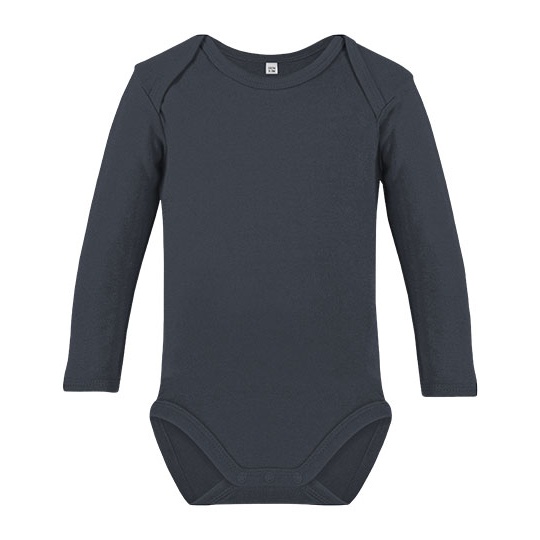Body Dzieciece Dlugi Rekaw Bawelna Organiczna Interlock X11420 - Charcoal Grey