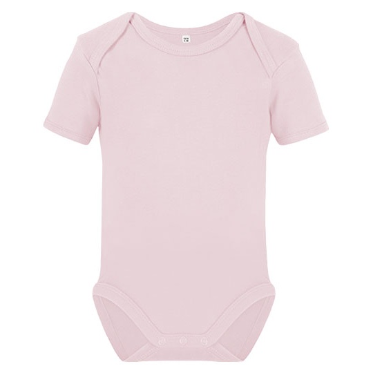 Body Niemowlęce Krótki Rękaw Bawełniane Organiczne X21120 - Powder Pink