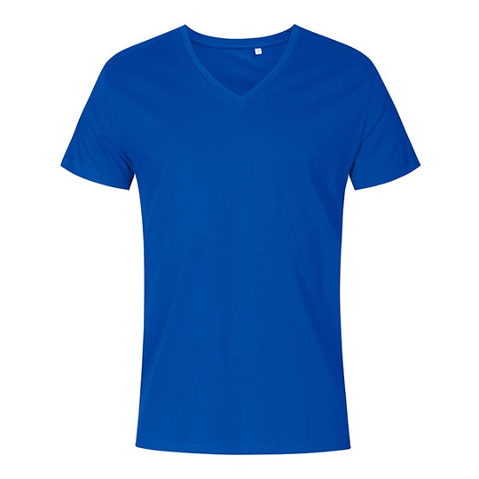 T-shirt męski V-neck slim XO1425 - Azur Blue