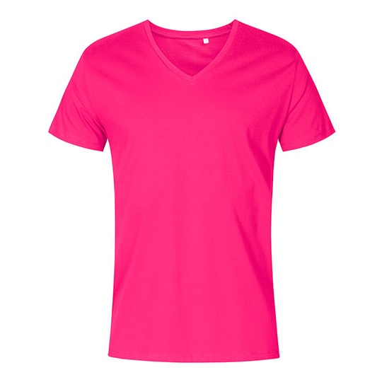 T-shirt męski V-neck slim XO1425 - Bright Rose