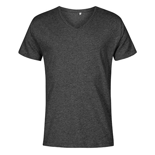 T-shirt męski V-neck slim XO1425 - Heather Black