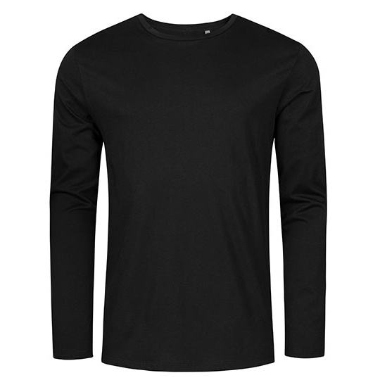 Longsleeve Meski Slim Bawelna Czesana XO1465 - Black
