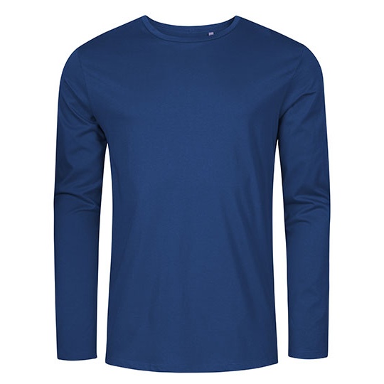 Męski T-shirt Slim z Długim Rękawem XO1465 - French Navy