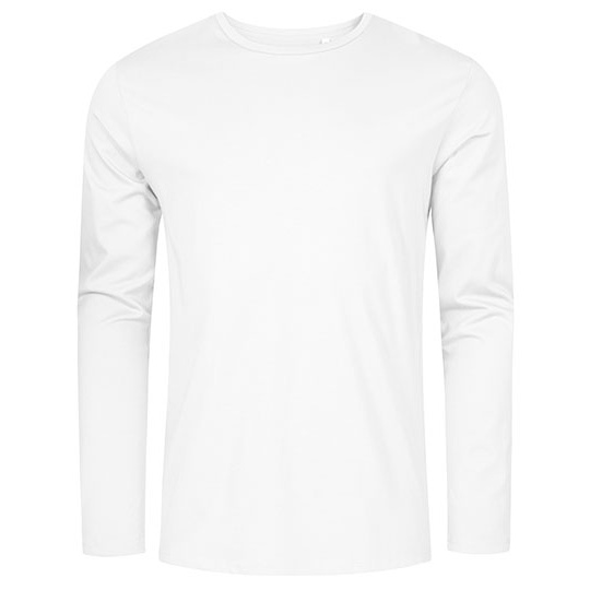 Longsleeve Meski Slim Bawelna Czesana XO1465 - White