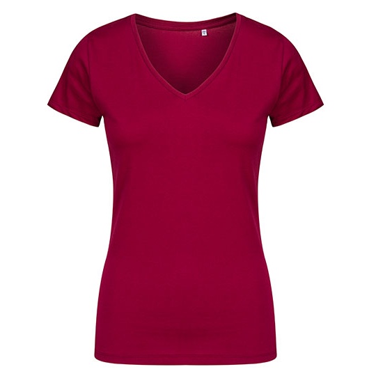 T-shirt Damski Slim Bawelna Czesana XO1525 - Berry