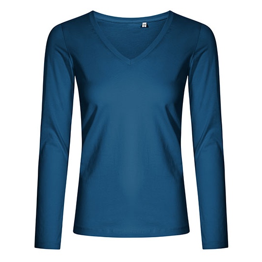 T-shirt Damski Slim Fit Bawelna Czesana XO1560 - Petrol