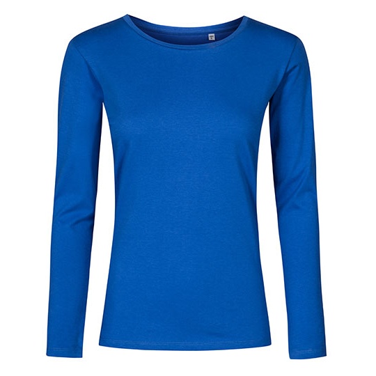 Damska koszulka slim z długim rękawem XO1565 - Azur Blue