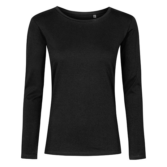 Damska koszulka slim z dlugim rekawem XO1565 - Black