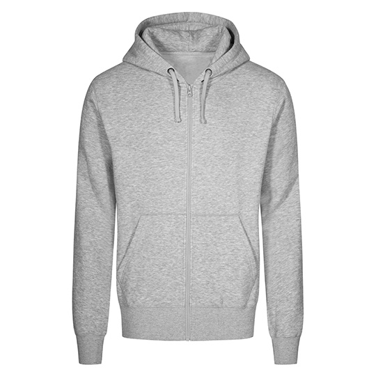 Bluza Meska Z Kapturem Na Zamek Bawelniana XO1650 - Heather Grey