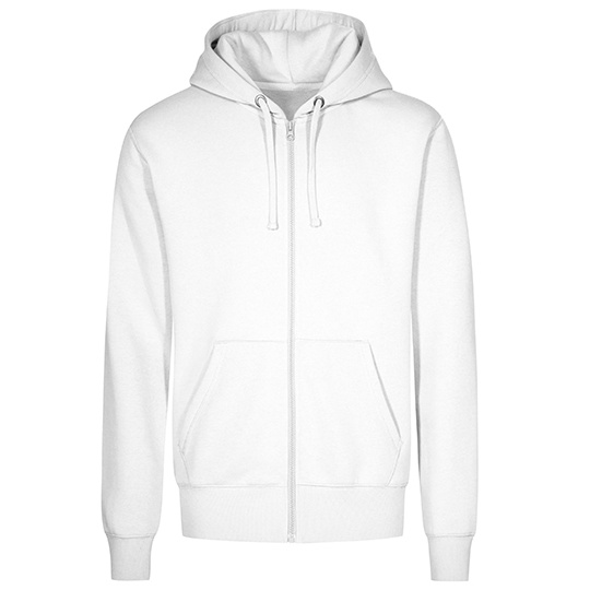 Bluza Meska Z Kapturem Na Zamek Bawelniana XO1650 - White