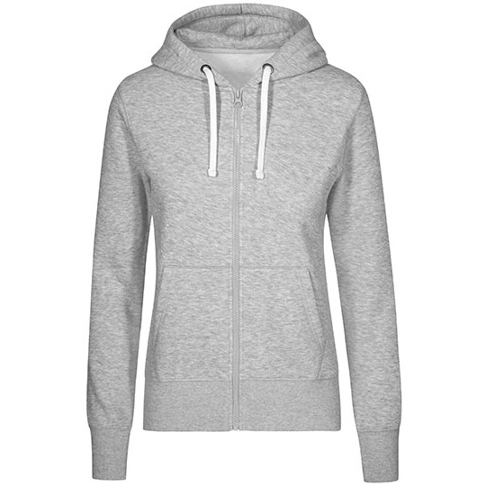 Bluza Damska Slim Bawelniana z Kapturem na Zamek XO1751 - Heather Grey