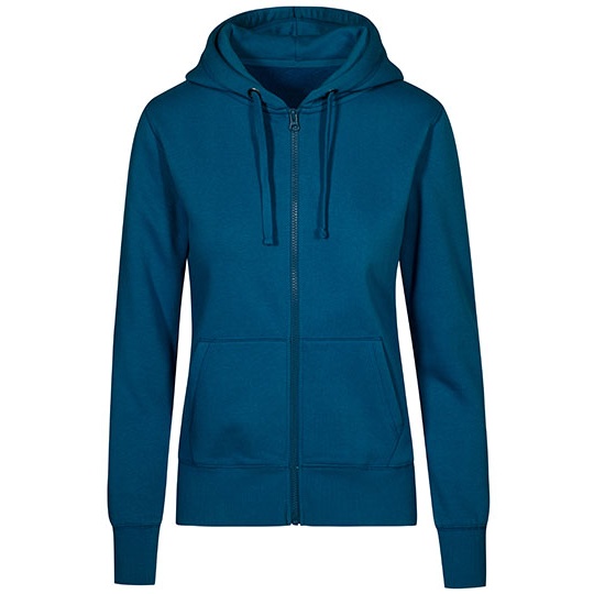 Bluza Damska Slim Bawelniana z Kapturem na Zamek XO1751 - Petrol