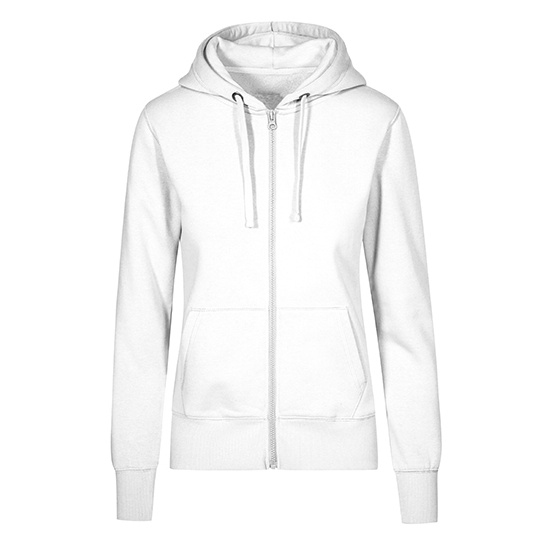 Damska bluza slim z kapturem na zamek XO1751 - White