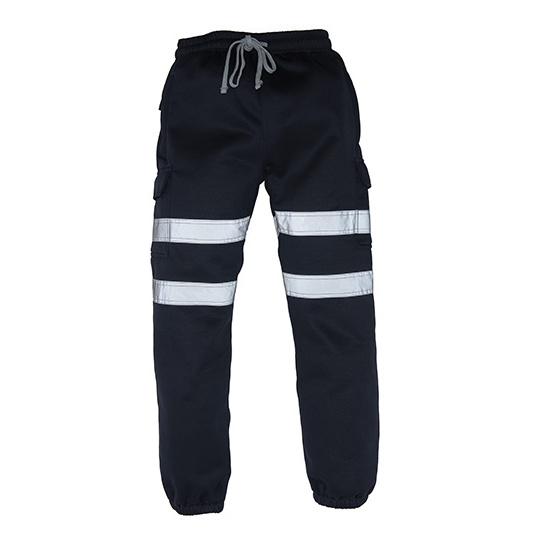 Spodnie Robocze Odblaskowe Poliestrowe ze Sciagaczami YK016T - Navy