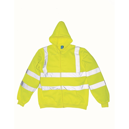 Bluza z Kapturem i Zamkiem Ostrzegawcza YK07 - Hi-Vis Yellow