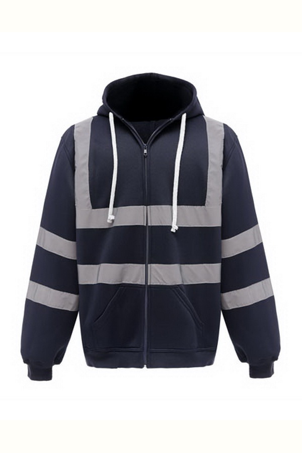 Bluza z Kapturem i Zamkiem Ostrzegawcza YK07 - Navy
