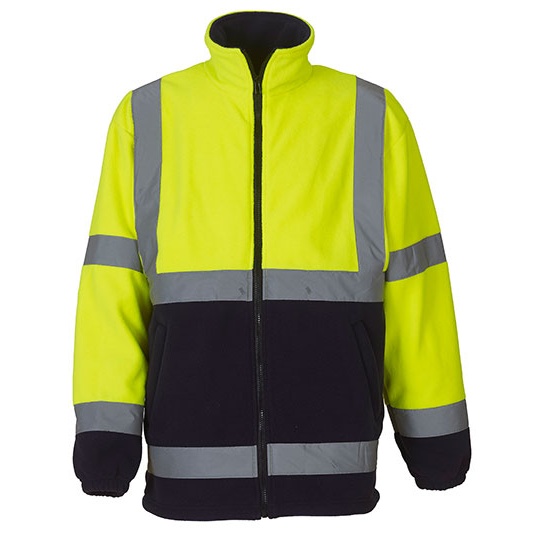 Bluza Klasyczna Polarowa Hi-Vis YK08 - Hi-Vis Yellow & Navy