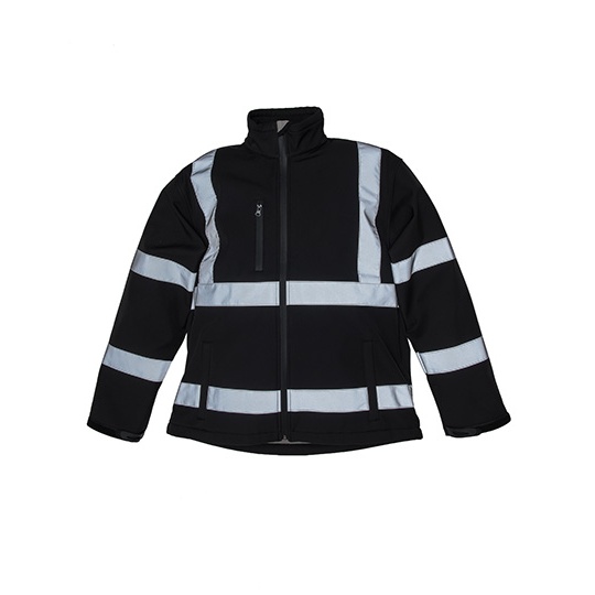 Kurtka Klasyczna Softshell Hi-Vis Wodoodporna Oddychająca YK09 - Black