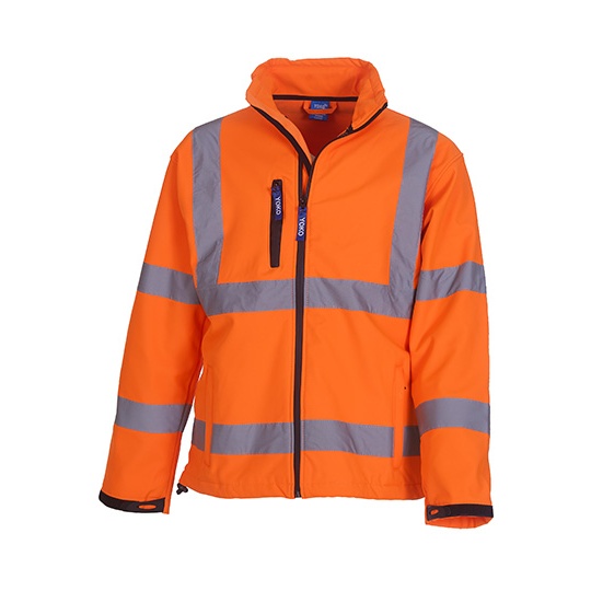 Kurtka Klasyczna Softshell Hi-Vis Wodoodporna Oddychajaca YK09 - Hi-Vis Orange