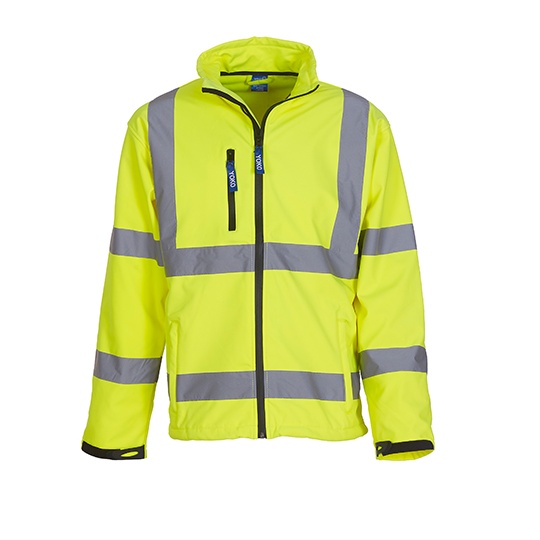 Kurtka Klasyczna Softshell Hi-Vis Wodoodporna Oddychająca YK09 - Hi-Vis Yellow
