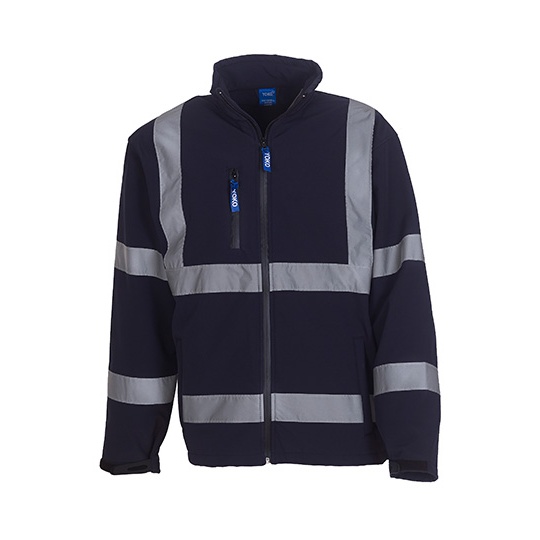 Kurtka Klasyczna Softshell Hi-Vis Wodoodporna Oddychajaca YK09 - Navy