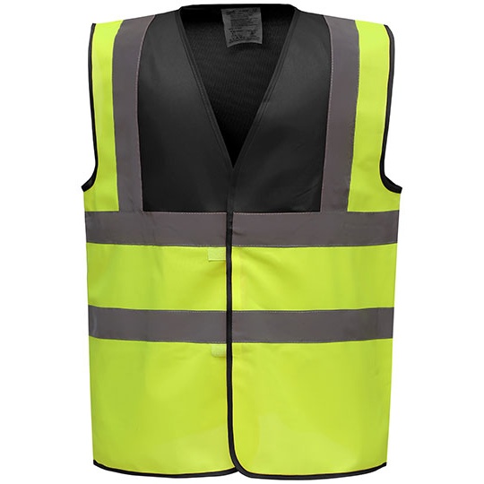 Kamizelka Ostrzegawcza Odblaskowa YK100 - Black Yoke & Hi-Vis Yellow