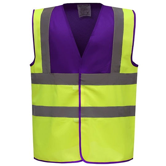 Kamizelka Ostrzegawcza Odblaskowa YK100 - Purple Yoke & Hi-Vis Yellow