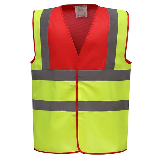 Kamizelka Ostrzegawcza Odblaskowa YK100 - Red Yoke & Hi-Vis Yellow