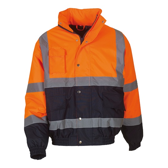 Kurtka Bomber Odblaskowa Wodoszczelna YK218 - Hi-Vis Orange & Navy