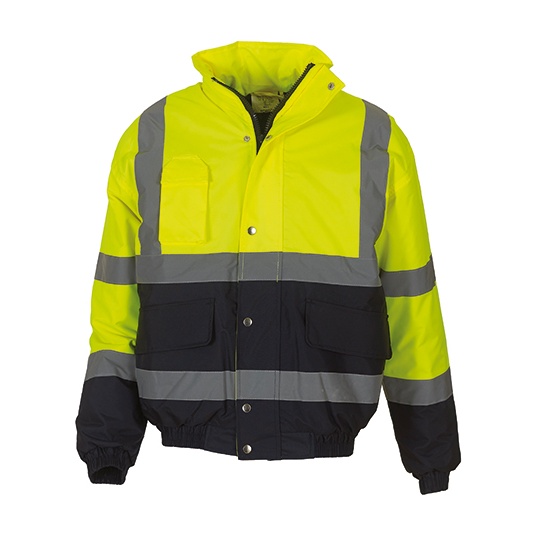 Kurtka Bomber Odblaskowa Wodoszczelna YK218 - Hi-Vis Yellow & Navy
