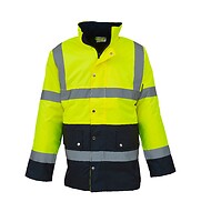 Kurtka Klasyczna Ostrzegawcza Wodoodporna YK302 - Hi-Vis Yellow & Navy