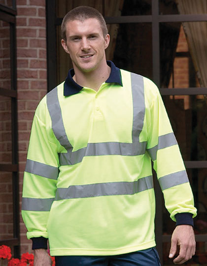Koszulka Polo Dlugi Rekaw Ostrzegawcza Hi-Vis Poliester YK310 - Hi-Vis Yellow