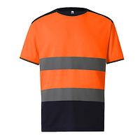 Koszulka Oversize Odblaskowa Dwukolorowa YK400 - Hi-Vis Orange & Navy
