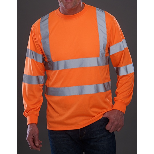 Koszulka Meska Klasyczna Odblaskowa Dlugi Rekaw YK420 - Hi-Vis Orange