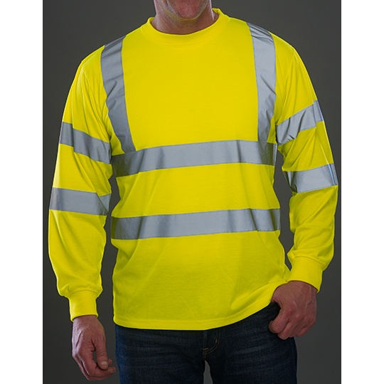 Koszulka Meska Klasyczna Odblaskowa Dlugi Rekaw YK420 - Hi-Vis Yellow