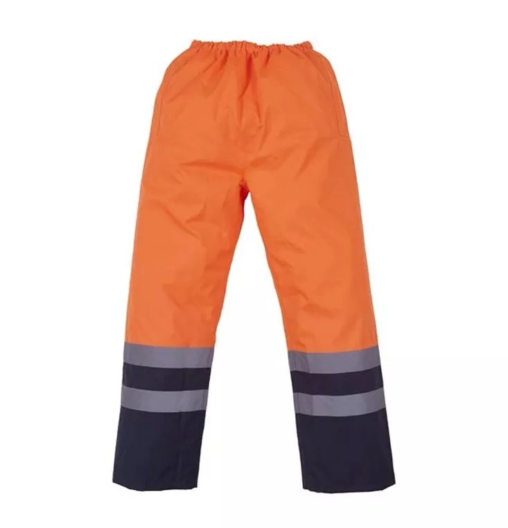 Spodnie Ostrzegawcze Wodoodporne Hi-Vis YK461 - Hi-Vis Orange & Navy