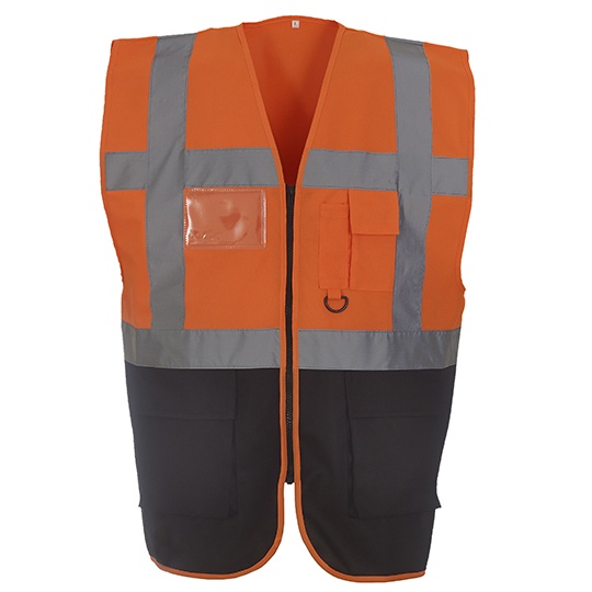 Kamizelka Robocza Odblaskowa YK801 - Hi-Vis Orange & Black